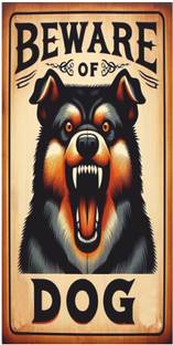 voorkoms "Beware Dog on Duty" Sign Board - Ideal for Outer Areas, 8 x 7 Inches Emergency Sign