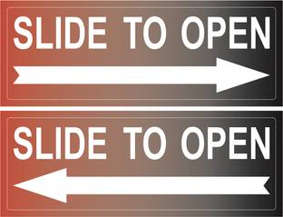 GOODPRINTZONE Slied To Open Door Sticker size 3X6"Inch Pack Of 6 Pcs Emergency Sign