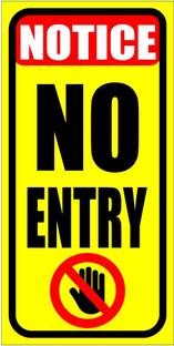 Ordershock No Entry Sign Board For Office, Hotel, Mall Multicolor Sunboard 8x4 Inch Emergency Sign