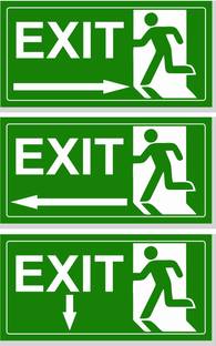 GOODPRINTZONE Fire Exit night Glow Size 6X12 Inch Pack Of 1 Set Emergency Sign