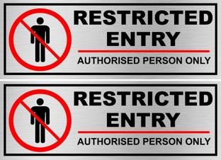 surmul Restricted Entry Authorised Person Only Sign For FactorySunboard 8x2.9 Inch Emergency Sign