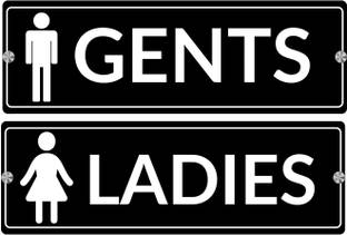 ZenCrafts Premium Acrylic Ladies and Mens Toilet and Washroom Name Plate Emergency Sign