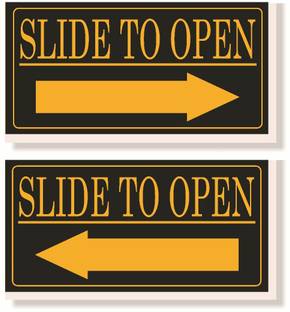 GOODPRINTZONE Slide To Open Signage Size 4"X 8" Inch Pack Of 1 Set Emergency Sign