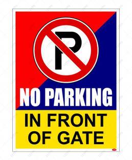 LEPPO No Parking in Front of Gate Safety Warning Sign Waterproof Sticker Emergency Sign