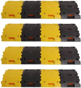 Kunplast Plastic Speed Breaker With Heavy Duty, 4 Meter 50MM, 8X Yellow - 8X Black Emergency Sign