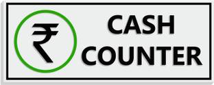 WallDesign Cash Counter Sign Board 14 in x 5.4 in For Bank Hotel Restaurant 5mm Thick Emergency Sign