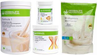 HERBALIFE WEIGHT LOSS SUPER COMBO OF FORMULA 1 NUTRITIONAL SHAKE MIX, PPP, SHAKEMATE &AFRESH Energy Drink
