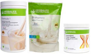 HERBALIFE COMBO OF FORMULA 1 NUTRITIONAL SHAKE MIX + PERSONALIZED PROTEIN POWDER + SHAKEMATE Nutrition Drink