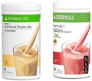 HERBALIFE Pack of 2 Formula 1 Nutrition shake mix Strawberry and Vanilla Flavor, 500gm each Nutrition Drink
