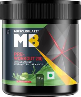 MUSCLEBLAZE Pre Workout 200, 200mg Caffeine, 2200mg Citrulline (20 servings) Energy Drink
