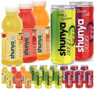 Shunya Go + Fizz Combo |Vitamins & Minerals |Sugar Free Flavoured Drink – Pack of 18