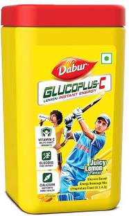 Dabur GlucoPlus-C Instant Energy Glucose Juicy & Tasty (Lemon Powder) - 400g Jar Energy Drink