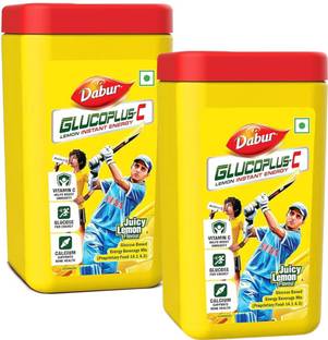 Dabur GlucoPlus-C Instant Energy Glucose Juicy & Tasty (Lemon Powder) Energy Drink