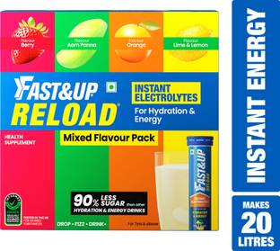 FAST&UP Reload (20 Liters) Low Sugar Energy drink, 5 Essential Electrolytes + Vitamins Energy Drink