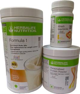 Herbal Nutrition Life Combo Pack Banana Caramel, Lemon, Personalized Protein Powder Energy Drink