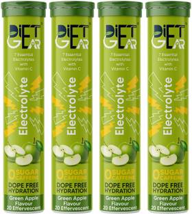DIET GEAR Electrolytes Effervescent, Zero Sugar, Zero Caffeine, Pre & Post Workout Energy Hydration Drink