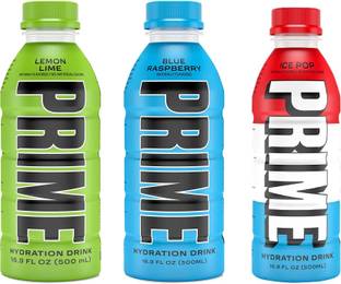 Prime Combo Pack Of Lemon Lime, Blue Raspberry & Ice Pops Hydration Drink