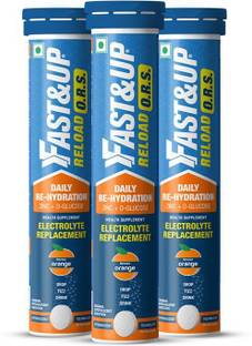 FAST&UP Reload ORS Electrolytes With Zinc & D-Glucose Effervescent Tablets-Energy Drink Hydration Drink
