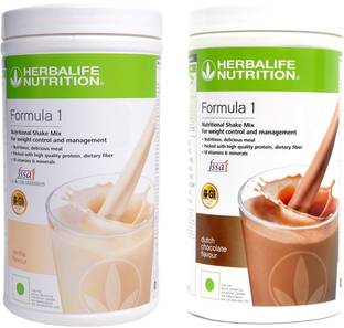 HERBALIFE Pack of 2 Formula 1 Nutritional Shake - Vanilla& Chocolate Flavor for Weight Loss Nutrition Drink