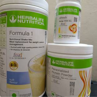 Herbal Nutrition Life Combo Pack Formula 1, Kulfi, Lemon & Personalized Protein Powder Energy Drink