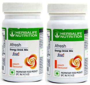 HERBALIFE Afresh Energy Drink - Peach Flavor Combo Pack Of 2 Energy Drink