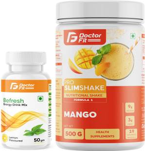 DOCTORFIT Pro Slim Shake Formula 1 Mango for weight loss & Management + Befresh Lemon Nutrition Drink