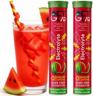 DIET GEAR Electrolytes Effervescent, Zero Sugar, Zero Caffeine, Pre & Post Workout Energy Hydration Drink