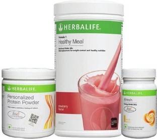 HERBALIFE WEIGHT LOSS COMBO ROSE KHEER FLAVOUR FORMULA 1 AND LEMON FLAVOUR AFRESH Nutrition Drink