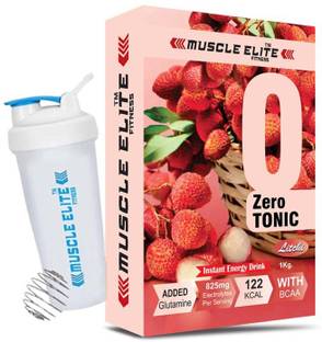 MUSCLE ELITE FITNESS Zero tonic Instant Energy X1 BCAA, Dextrose Monohydrate and L-Glutamine Litchi Energy Drink