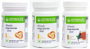 HERBALIFE AFRESH ENERGY DRINK MIX COMBO OF GINGER + LEMON + TULSI SET OF 3 Sports Drink