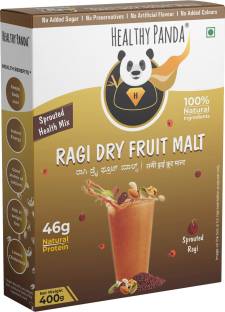 HEALTHY PANDA Organic Sprouted Ragi Dry fruit Malt 400G-Sugar Free-Health Mix for Kids-Adults Nutrition Drink