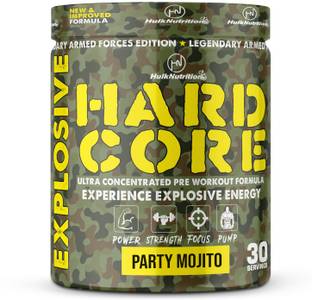Hulk Nutrition HardCore Pre-Workout For Insane Focus,Energy With Caffeinated Punch & Creatine Sports Drink