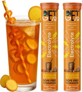 DIET GEAR Electrolytes Effervescent, Zero Sugar, Zero Caffeine, Pre & Post Workout Energy Hydration Drink