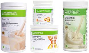 HERBALIFE Formula 1 Shake Vanilla + Shakeger Mate + Afresh - Peach Flavour Nutrition Drink