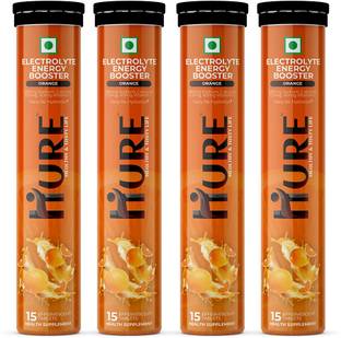 Hure Electrolyte Energy Booster 15 Effervescent Tablets for Daily Hydration Energy Drink