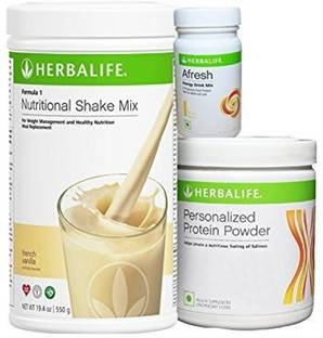 HERBALIFE Combo of Vanilla Formula-1, Personalized Protein Powder with Afresh Energy Drink Energy Drink