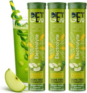 DIET GEAR Electrolytes Effervescent, Zero Sugar, Zero Caffeine, Pre & Post Workout Energy Hydration Drink