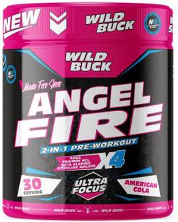 WILD BUCK Angel Fire 2in1 Pre-Workout For Muscle Pump ,Non-Crash Energy, Endurance For Women Sports Drink