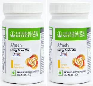 HERBALIFE Afresh Energy Drink Mix - Lemon Flavor Combo Pack Of 2 Energy Drink