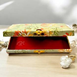 LIFAFEWALA Rectangular Shaped Floral Design Cash Box, Gift Box, Gaddi Box |Pastel Green Envelopes