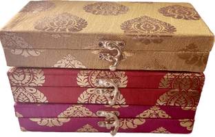 Dev Handicraft Shagun Cash Box Shagun Money Box Gaddi Box ( RED PINK YELLOW ) Pack of 3 Envelopes