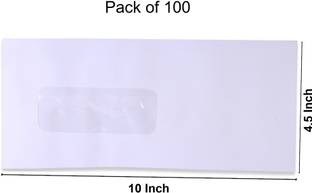 SUNPACKERS Letter Size Super White Window Envelopes (10 x 4.5 Inch) Office Envelopes