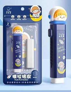 WOYR Push Pull Mechanical Eraser for Kids Eraser for Birthday Return Gifts Non-Toxic Eraser