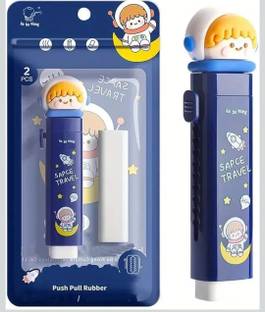 Mira Farmcraft Spaceman Cute Retractable Push-Pull Mechanism Eraser School Stationry Rubber Set Non-Toxic Eraser