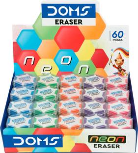 DOMS Neon Hexagonal Dust Free Non-Toxic Eraser