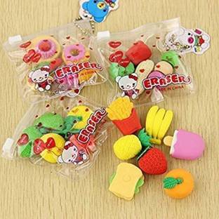 NIVO 3 x Packet Cute Eraser Fruit Style Eraser Set Non-Toxic Eraser