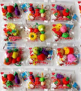 Furnish Marts Vegetable Eraser /Fruit Rubber Birthday Return Gifts for Kids Non-Toxic Eraser