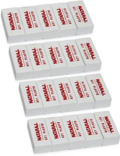 ILT (Pack of 20) 1Inches Nataraj 621 Plasto Eraser, Natraj Eraser, Non Dust Erasers, Non-Toxic Eraser