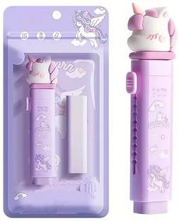apcatio Cute Cartoon Eraser Stationery Set with Cartoon Design Push-Pull Eraser Set of 1 Non-Toxic Eraser