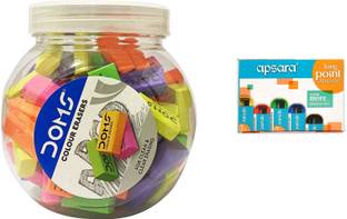 DOMS Eraser Jar(Pack of 100) With Sharpner Non-Toxic Eraser